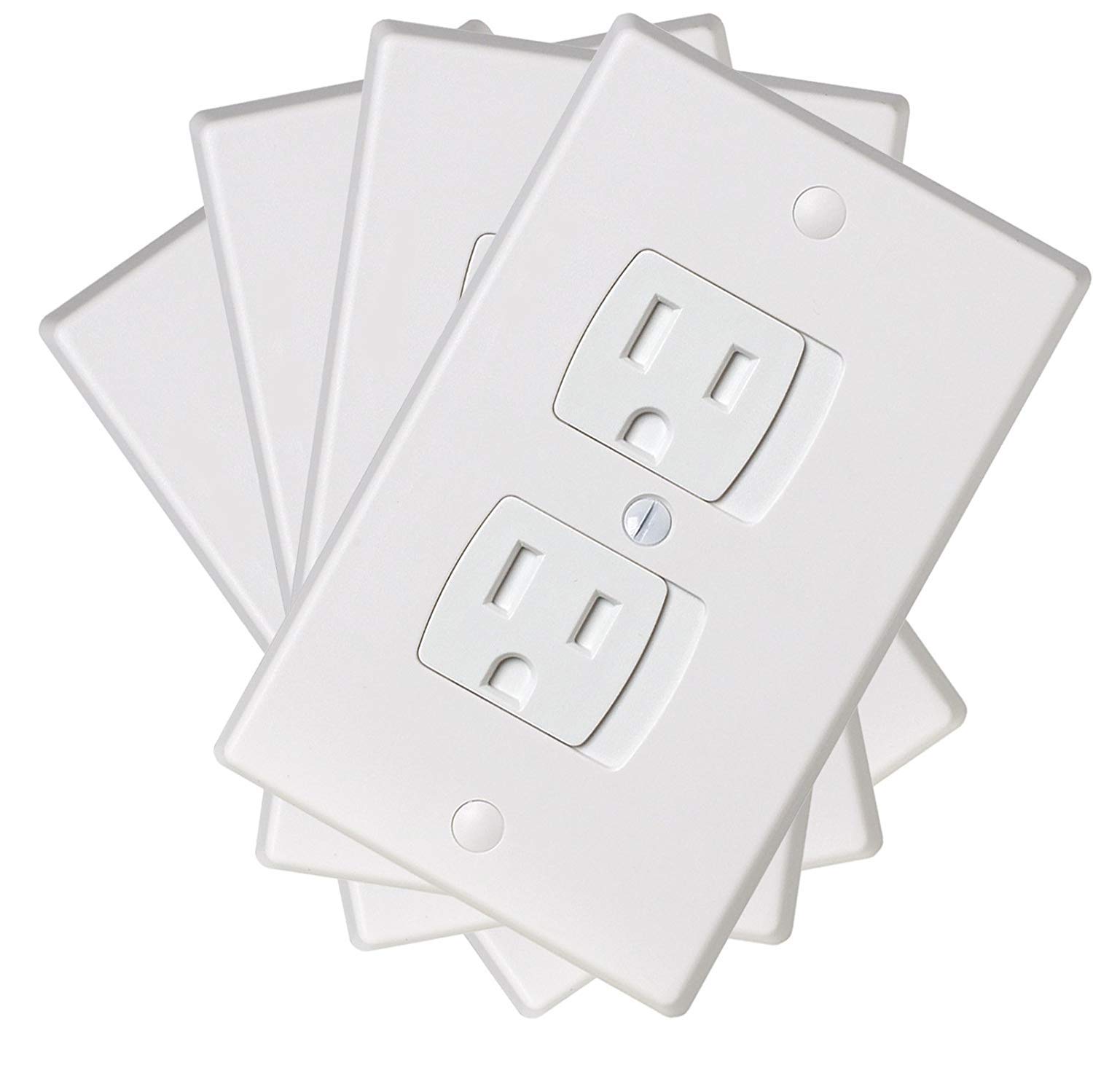 Ziz Home SelfClosing Childproof Outlet Covers 4 Pack White