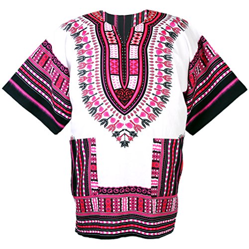 African Dashiki Cotton Mexican Poncho Hippie Tribal Ethic Boho Shirt White ad08wp