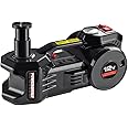 Powerbuilt 12 Volt Electric Jack and Tire Inflator Combo, 2 in 1, Fix Flat Tire or Vehicle Lift with 1 Ton Capacity Emergency Roadside Use Car Battery Charge, 620484