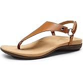 DREAM PAIRS Women's Flat Sandals Arch Support Orthopedic Comfortable Soft Cushion Summer T-Strap Walking Thong Sandals