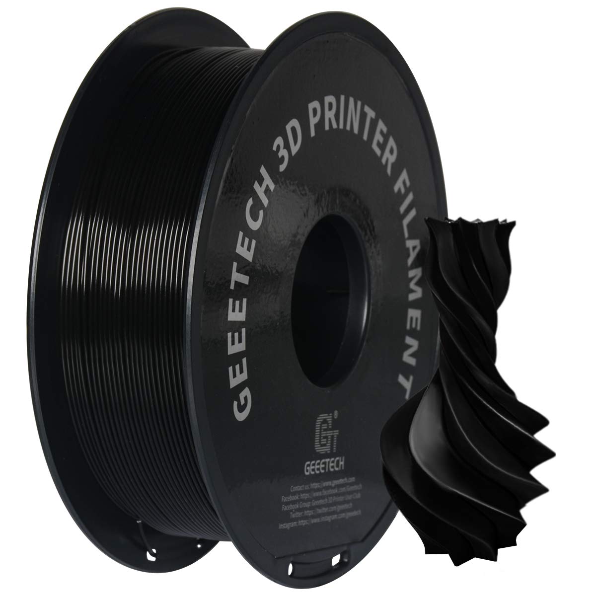 Geeetech PETG Filament 1.75 mm Black PETG 1 kg Spool for 3D Printer