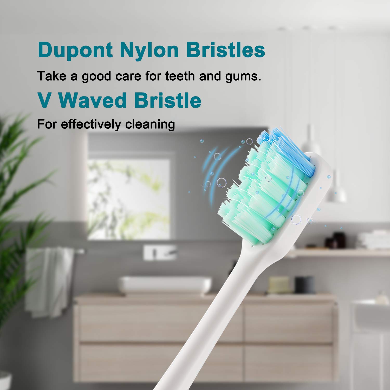 2 Sonic Electric Toothbrushes 5 Modes 6 Brush Heads Powered Toothbrush 4 Hours Charge Minimum Use 30 Days, Built-in Smart Timer USB Rechargeable Toothbrushes for Couple & Families(1 Black and 1 White)