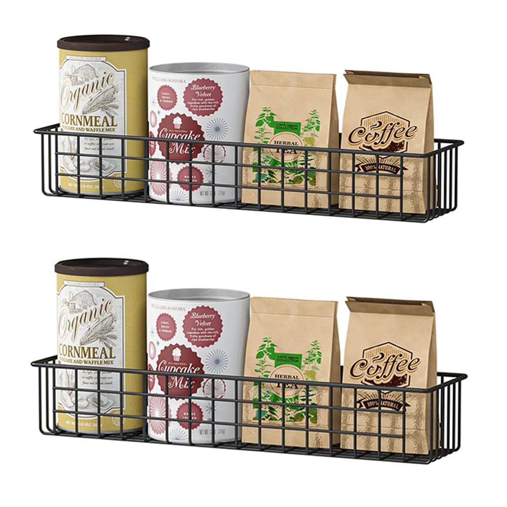 Photo 1 of MILIJIA 2PCS Magnetic Storage Baskets for Refrigerator, Strongly Magnet Spice Rack, Fridge Storage Shelf, Great for Kitchen and Pantry