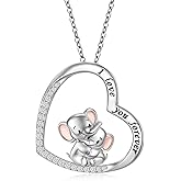 DAOSHANG 925 Sterling Silver Heart Necklace For Women Mom and Daughter/Sisters/Ice Hockey/Ballet/Apple/Book Quill Pen Cubic Zirconia Heart-shape Charm Adjustable Chain Jewelry Present