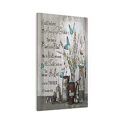 Sghxwp Blue Butterfly Rustic Flower Inspirational