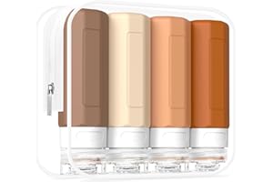 Redfly Travel Bottles for Toiletries, 3oz Tsa Approved Travel Size Containers, BPA Free Leak Proof Squeezable Containers for Toiletries, Silicone Refillable Essentials for Shampoo Conditioner Apricot