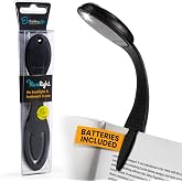 Thinking Gifts Flexilight LED 2-in-1 Book Light &amp; Bookmark - Black | 2 Batteries Included, Book Light, Clip On Reading Light for Bed, 2in1 Light &amp; Bookmark, Small &amp; Lightweight with a Soft Glow