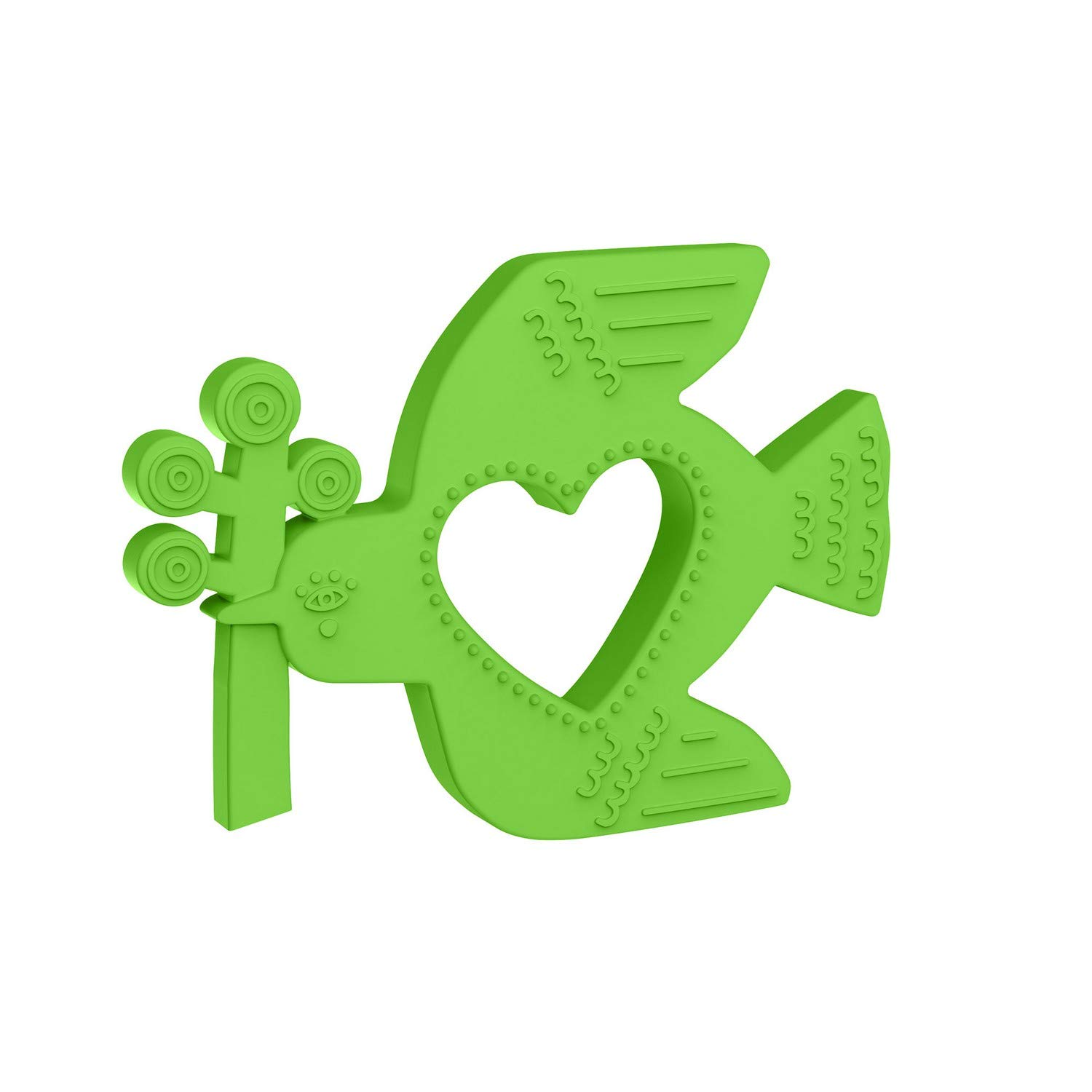 Manhattan Toy Animal Shapes Bird Silicone Teether, Green