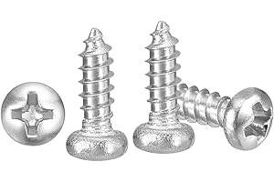 METALLIXITY Phillips Pan Head Self Tapping Screws(M2x6) 100Pcs, 304 Stainless Steel Self Drilling Screw for Metal Wood Plastic, for Cabinet Wall Shutter Plate Rock Furniture, Silver Tone