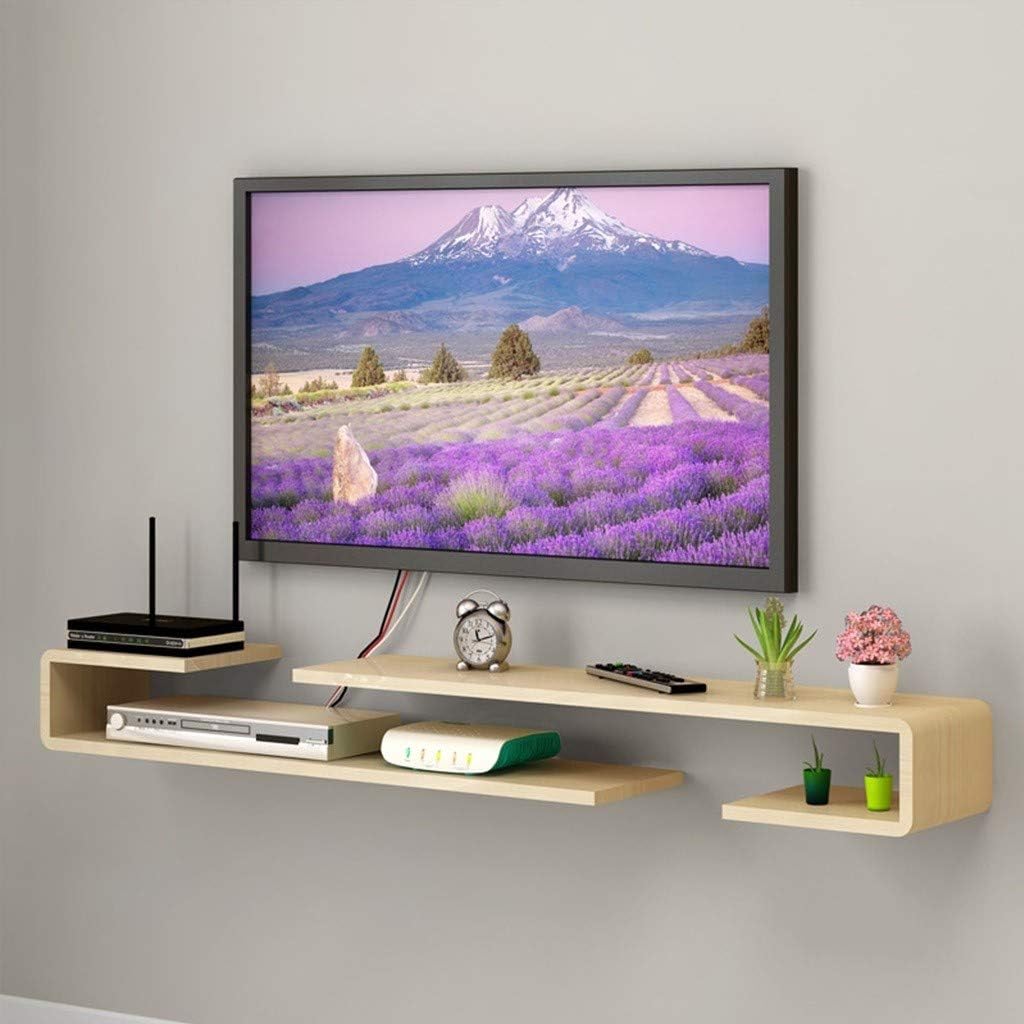 WallMounted TV Rack Suspended TV Shelf Pine TV Stand Wall