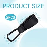 Eophmi Pram Bag Clips 2 Pack Black PU Leather Buggy Clips for Bags view 2