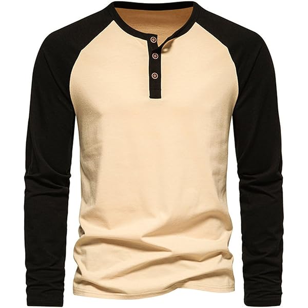 Men's Henry Shirt Long Sleeve 3 Button Waffle Henry T-Shirt