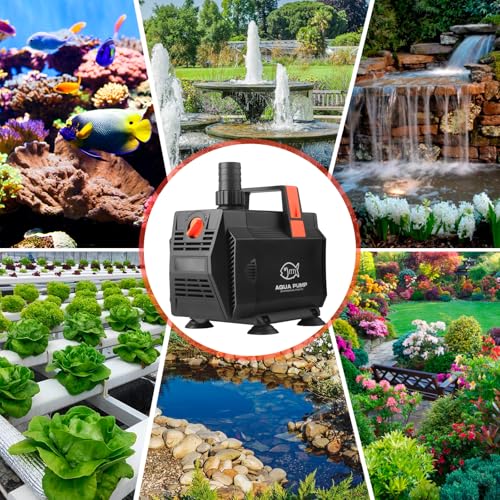 ITIY Submersible Water Pump Pond Pump, Water Fountain Pump Aquarium Water Pump with Flow Control for Fish Tank, Waterfall, Outdoor, Hydroponics (60W 3500L/H)