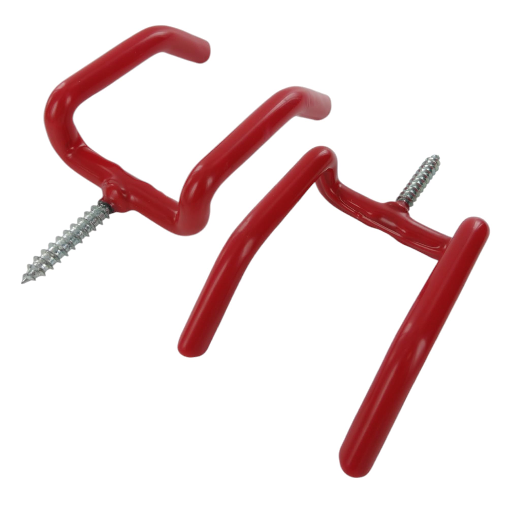 Merriway BH04772 (2 Pcs) Red Plastic Coated Tool Shed Garage Storage Hooks - Pack of 2 Pieces