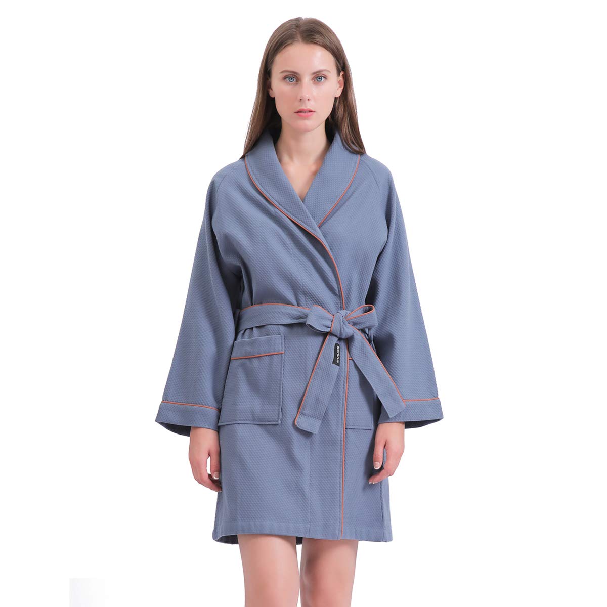 Robes Lightweight Cotton SPA Bathrobe SANLI Short Waffle Robes for