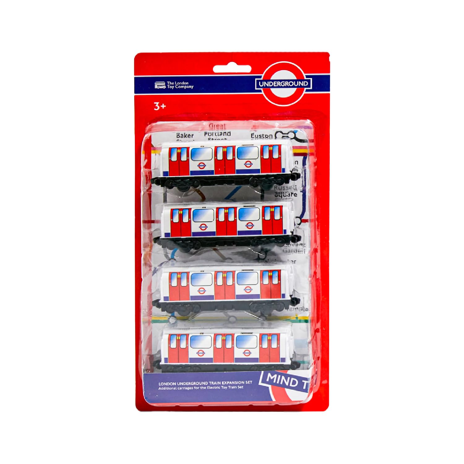 Officially Licensed London Underground Electric Toy Train Set Expansion Pack - 4 Extra Carriages - Compatible with London Underground Train Set - Transport for London