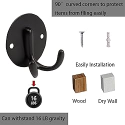 Vanloory Bath Towel Hooks, 5 Pack Double Strong