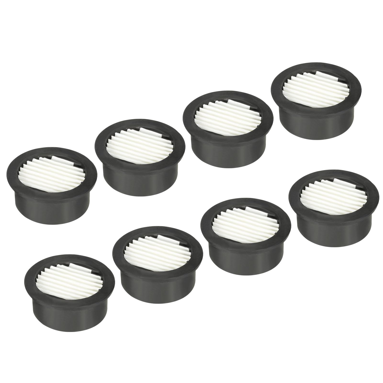 PATIKIL Air Compressor Filter, 8 Pack Noise Reduction Air Compressor Accessories for Generators, Blowers, Exhaust Ports, Black, White