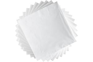 Premium Party Beverage Napkins White - 100 Count, 2-Ply - Ideal for Parties, Weddings, Cocktails, and Events - 5"x 5" Absorbe