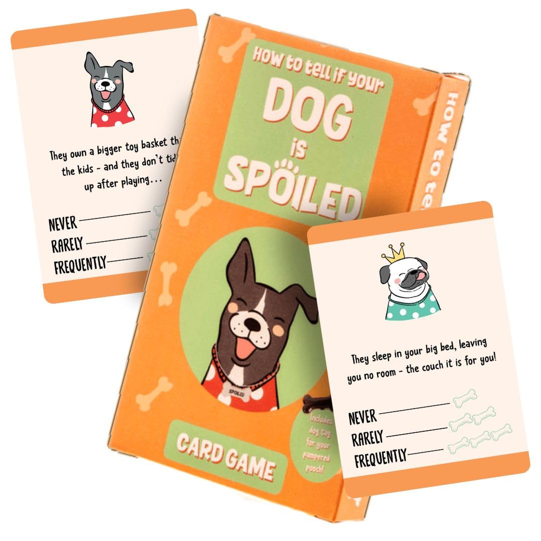 Boxer Gifts How To Tell If Your Dog Is Spoiled Card Game | Funny Gift For Dogs Owner & Puppy Mum and Dad | Includes an Engraveable Tag