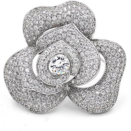 Dreamlandsales Bling Multi Layered Blossoming Orchid Flower Brooches Pin Silver