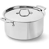 All-Clad D3&reg; Stainless Steel 8 Qt Stockpot with Lid, Made in the USA | The Original Bonded Professional Cookware, Soup &amp; Stew Pot, Induction Compatible, Oven Safe up to 600F
