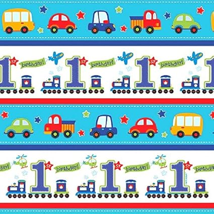boys 1st birthday wrapping paper