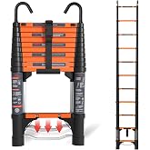 AOPENG Telescoping Ladder,10.5FT Quick Folding Aluminum Extension Ladder for RV/Home/Outdoor, 330lbs Max Load