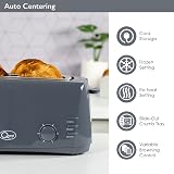 Quest 4 Slice Toaster Grey Extra Wide Long Slots 6 Settings Defrost Reheat view 5