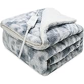 GOQO TOMO Heated Weighted Blanket, with Premium Glass Beads 60" x 80" Electric Heating Blanket 2 in1 Blanket with 12 Heating Levels for Adults Home Use Gradient Gray-H6080