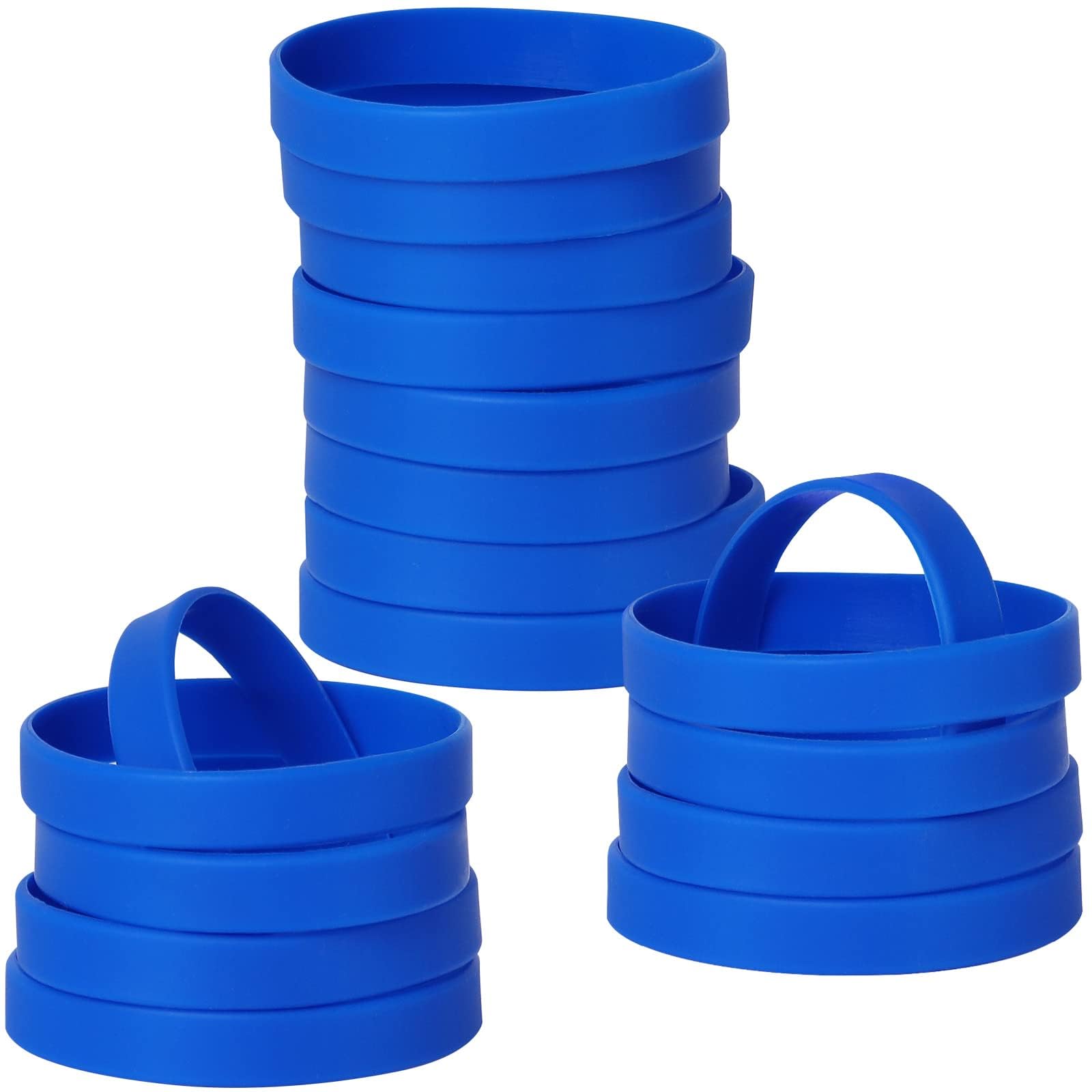 LVNRIDS 50 pcs Silicone Elastic Wristbands Blank Rubber Wrist bands Bracelets for School Sport Party Blue