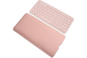 CASEDAO PU Leather Keyboard Sleeve Case for Logitech K380/Pebble 2/Pebble Keys 2 K380s Multi-Device Keyboard, Logitech K380 Mac Windows Chrome OS Keyboard Cover Skin Protector-Pink