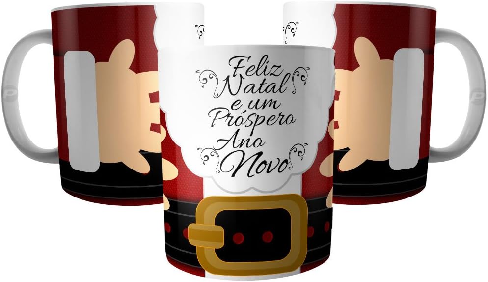 Caneca Papai Noel Feliz Natal e um Próspero Ano Novo