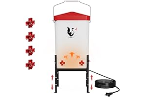 Heated Chicken Waterer, 3 Gallon Chicken Poultry Waterers with Nipples, Height Adjustable & Detachable Stand, Chickens Nipple