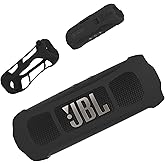 Silicone Cover Skin for JBL Flip 7 Portable Bluetooth Speaker (Black)