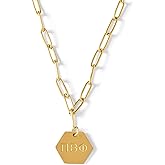 Sorority Shop Pi Beta Phi Paperclip Necklace — PBP 18K Gold Plated Sorority Gifts Necklace, Long-Lasting Pi Beta Phi Gifts for Women
