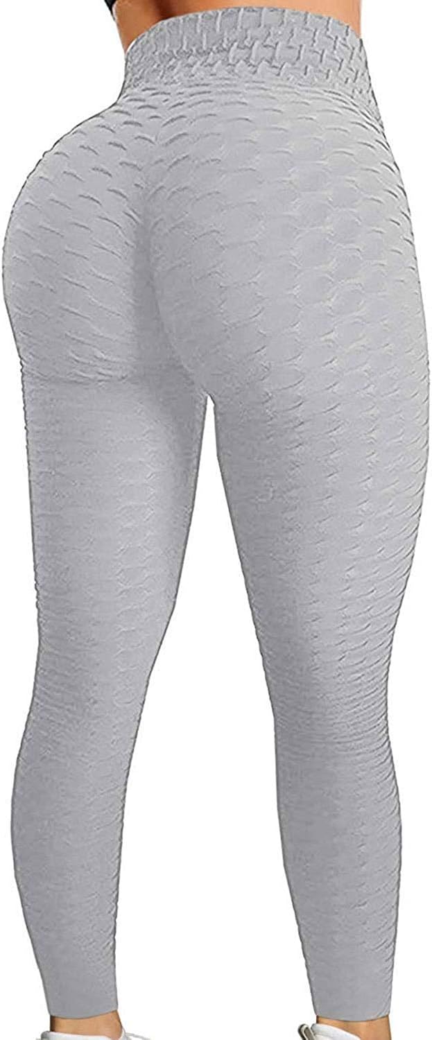 Womens Ruched Butt Lifting High Waist Yoga Pants Tummy Control Leggings Tight