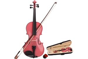 Pdfmaje 1/2 Violin Set Full Size Fiddle for Kids Beginners Students with Hard Case, Rosin, Bow