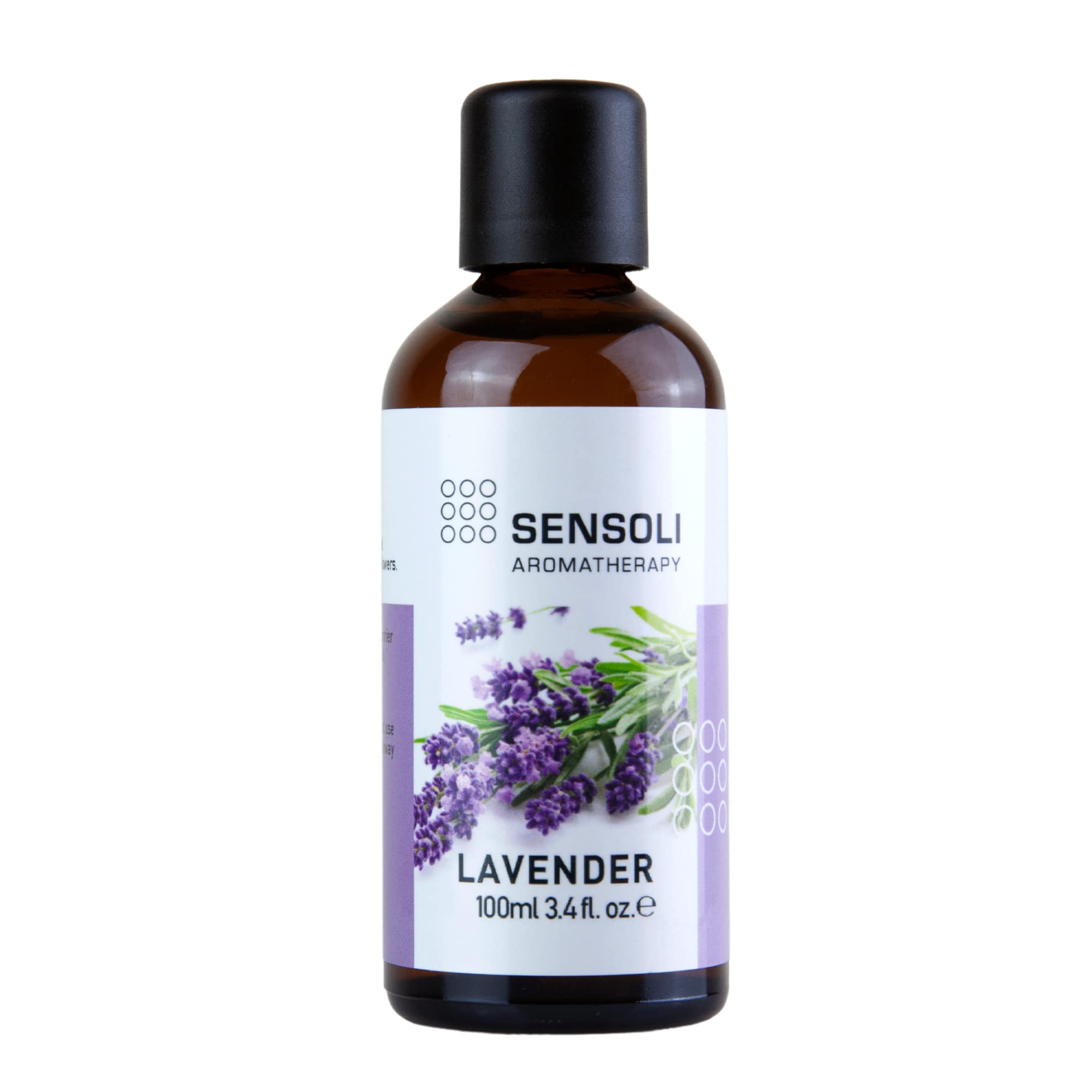 SENSOLI Lavender Essential Oil 100ml – 100% Pure Bulgarian Lavender (Lavandula Angustifolia), Amber Glass Dropper Bottle – Aromatherapy Essential Oil for Diffusers, Massage & DIY Blends