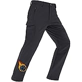 MAGCOMSEN Men's Winter Pants Water Resistant Fleece Lined Snowboard Ski Pants Softshell Tactical Pants with Multi-Pockets