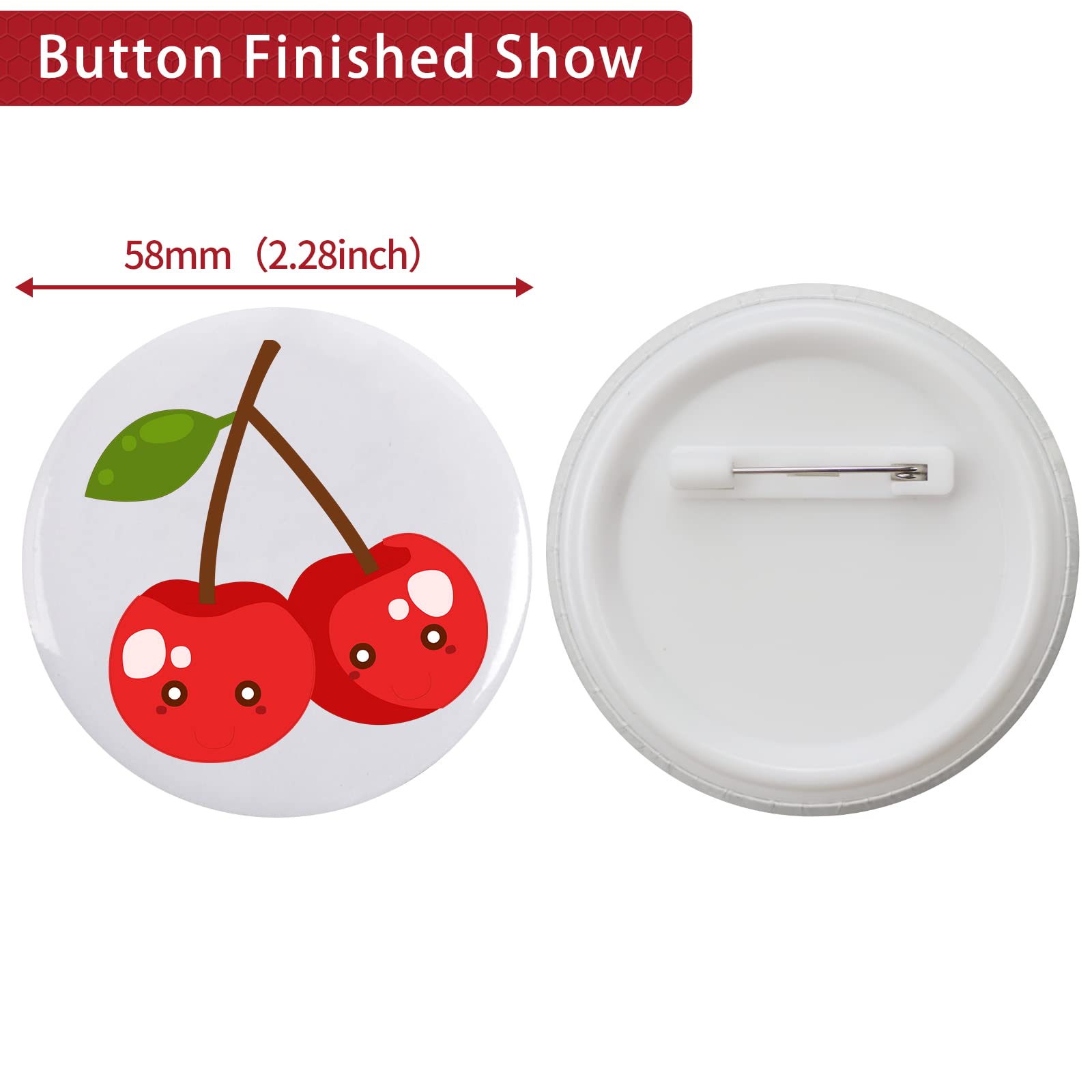 Onemorello 200 Sets Button Maker Supplies, 2.28 inch / 58mm Button Parts Buttons Supplies, Approx. 2.25 in Blank Badge Parts with Blank Paper for Buttons Maker Machine Pin Maker Press