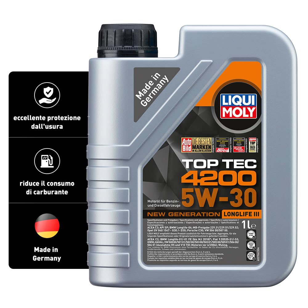 LIQUI MOLY Top Tec 4200 5W-30 New Generation | 1 L | Synthesis technology motor oil | SKU: 8972