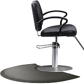Salon Barber Chair Mats for Hair Stylist Anti Fatigue Standing 3'x4' Salon Floor Mats - Black Semi Circle Hairstylist Mat for Salon Chair - 1/2" Thick Comfort Hair Cutting Hairdressing Equipment