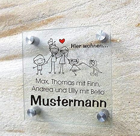 Lausitzwerbung Familie Mit Hund Individuelles Namensschild