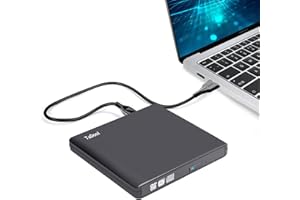External DVD Drive, Portable CD/DVD Player for Laptop CD ROM Burner Compatible with Laptop Desktop PC Windows Linux OS Apple 