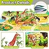 Buyger-58-Pieces-Animals-Toys-for-Kids-Zoo-Animal-Figures-Realistic-Wildlife-Toy-Activity-Play-Mat-Carry-Case-Gift-for-3-year-old-Boy-Girl BUYGER Large Size Jungle Wild Animal Figures Toys Set, Realistic Zoo Safari Figure Animal Playset with Play Mat Assemble…