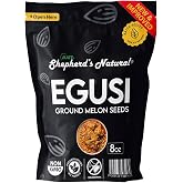 Egusi By Shepherd&rsquo;s Natural, Ground Melon Seeds,100% All Natural 227 grams / 8oz - For Egusi Soup - NO PRESERVATIVES - SAND-FREE - Well-ground ready to use.