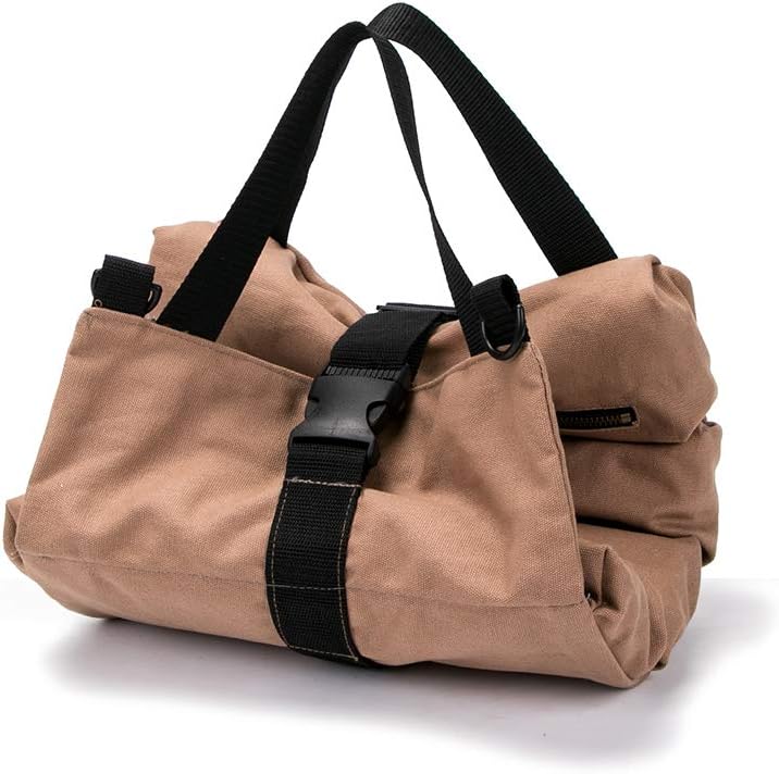 Super Tool Roll, Large Wrench Roll, Big Tool Roll Up Bag, Waxed Canvas Tool Organizer Bucket, Tool Roll Up Pouch, Handy Small Tools Tote Carrier, Tool Pouch Sling, Car Back Seat Organizer (Khaki) - - 