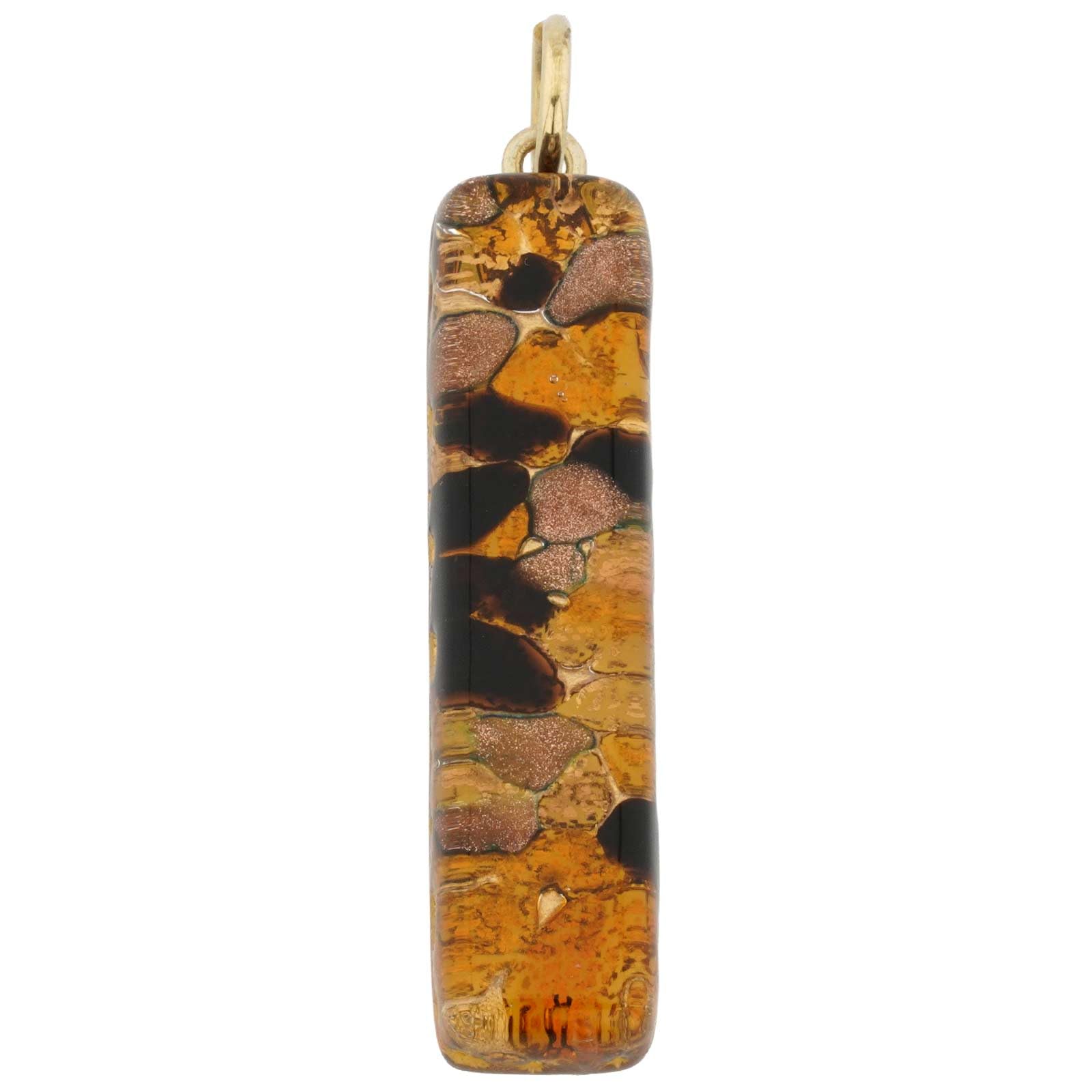 Glass Of Venice Murano Glass Venetian Reflections Stick Pendant - Topaz Gold