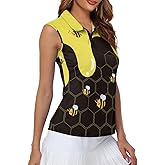 TOADDITDO Women Racerback Sleeveless Golf Shirts Collared Tennis Tops Quick Dry Athletic Tank Tops Size XS-2XL